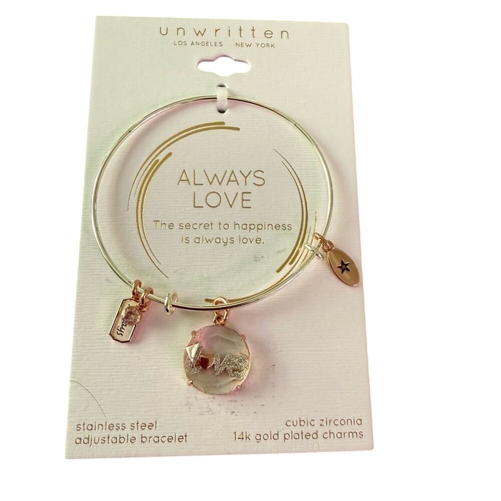 Unwritten The secret to happiness is always LOVE Bracelet NEW